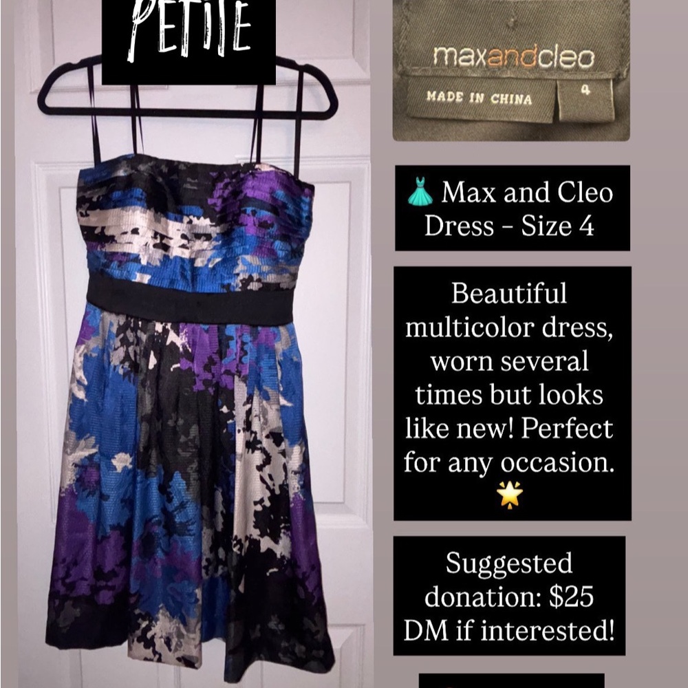 Max & Cleo Strapless Multicolor Dress
